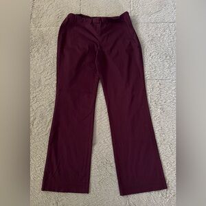 Moda International EGUC!! Y2K Plum Burgundy Boot Cut Pants Side Zip No Pockets